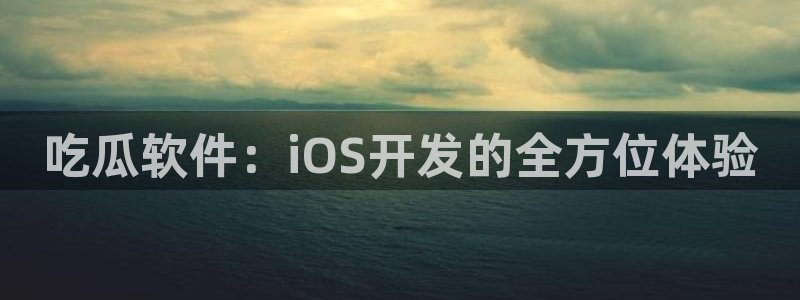 吃瓜软件：iOS开发的全方位体验